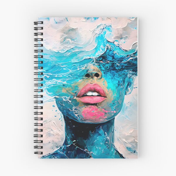 Item preview, Vibrant Abstract Human Face with Oceanic Textures Painting Art designed and sold by paulrommer.