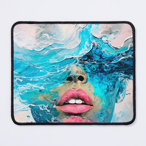 Item preview, Vibrant Abstract Human Face with Oceanic Textures Painting Art designed and sold by paulrommer.