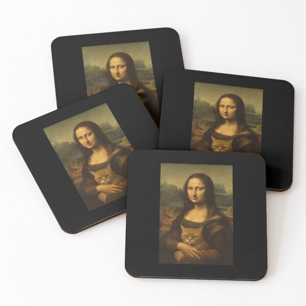 Item preview, Cat Monalisa Painting Art Animal Lover Mom Dad Kids designed and sold by rafaeltto.