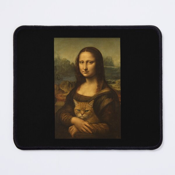 Item preview, Cat Monalisa Painting Art Animal Lover Mom Dad Kids designed and sold by rafaeltto.
