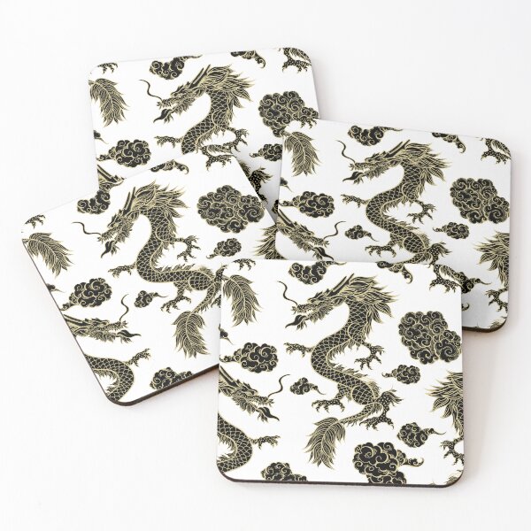 Item preview, Chinese Dragon Gold White Pattern designed and sold by Jcat7.