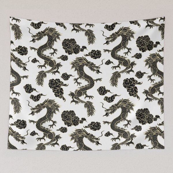 Item preview, Chinese Dragon Gold White Pattern designed and sold by Jcat7.