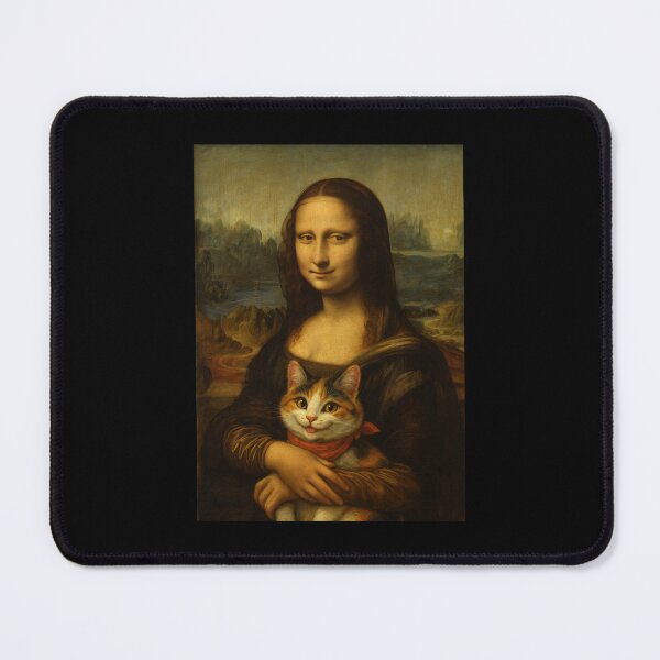 Item preview, Cat Monalisa Painting Art Animal Lover Mom Dad Kids designed and sold by rafaeltto.