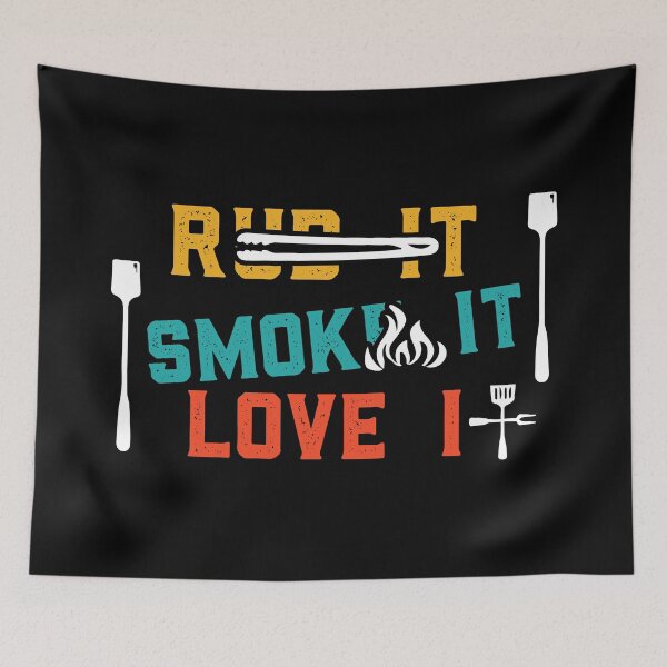 Item preview, Rub It, Smoke It, and Love It - Funny BBQ Grilling T-Shirt designed and sold by spaceopy.