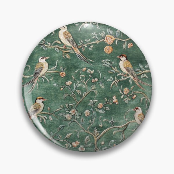 Item preview, Green Silk Floral Birds Carpet designed and sold by GrinGalore.