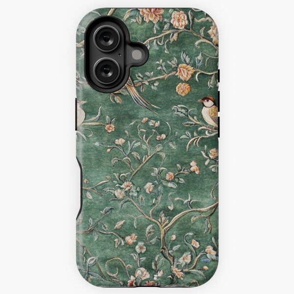 Item preview, Green Silk Floral Birds Carpet designed and sold by GrinGalore.