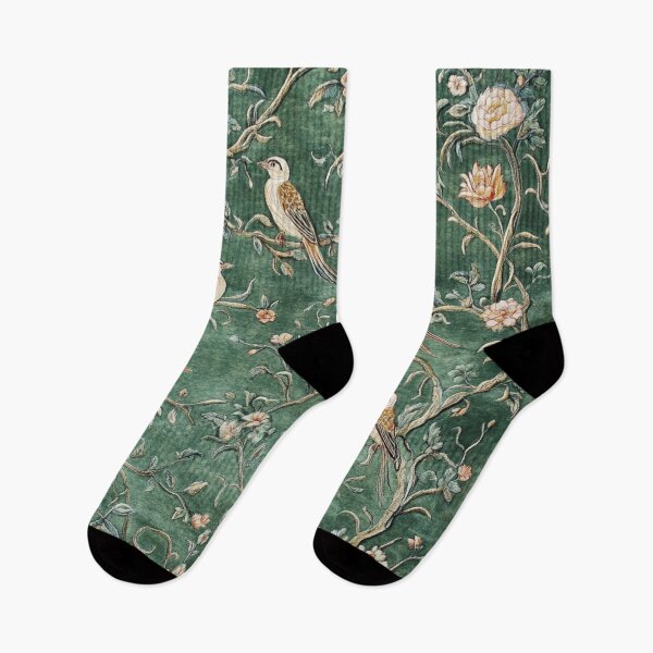 Item preview, Green Silk Floral Birds Carpet designed and sold by GrinGalore.