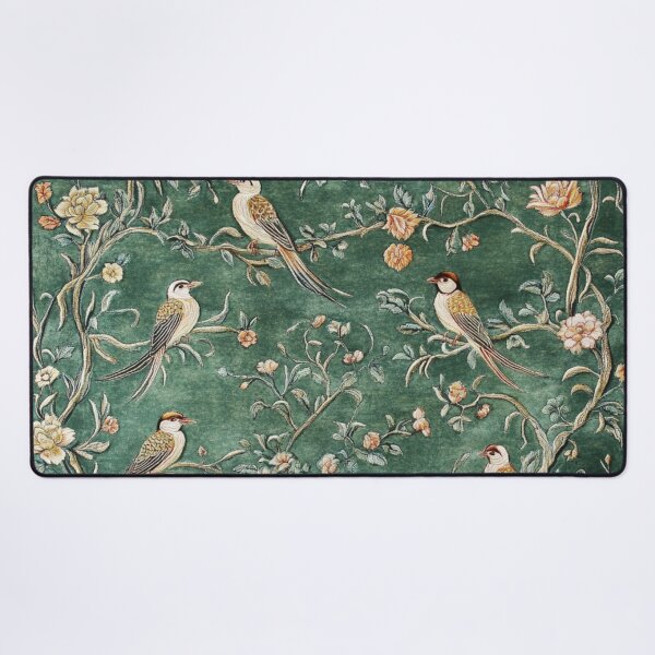 Item preview, Green Silk Floral Birds Carpet designed and sold by GrinGalore.