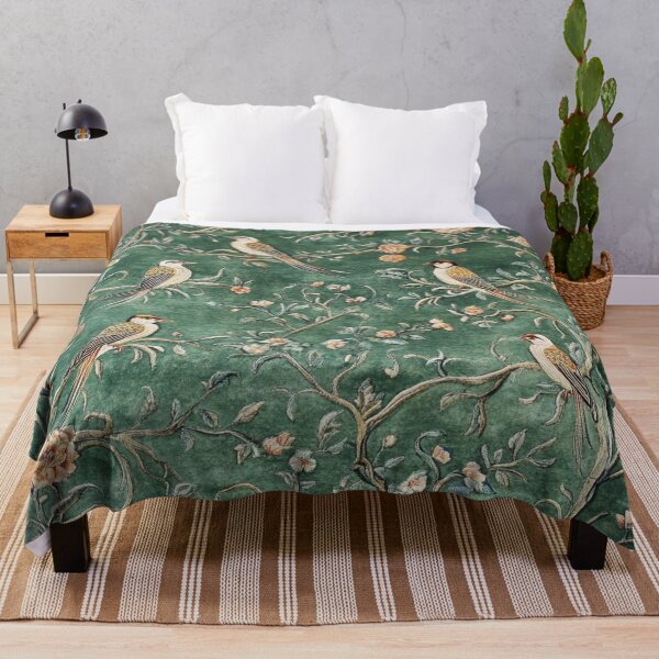 Item preview, Green Silk Floral Birds Carpet designed and sold by GrinGalore.