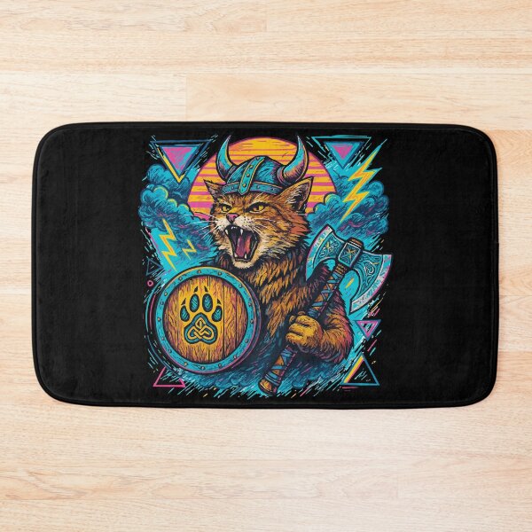 Item preview, Viking Cat Valhalla Norse Retro designed and sold by TomFrontierArt.