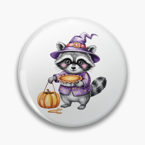 Item preview, cute raccoon holding a pie and a pumpkin basket designed and sold by jkrphoto.
