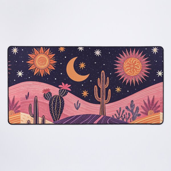 Item preview, Mystic Desert Dreamscape – Celestial Cactus Night designed and sold by Artsprint941.