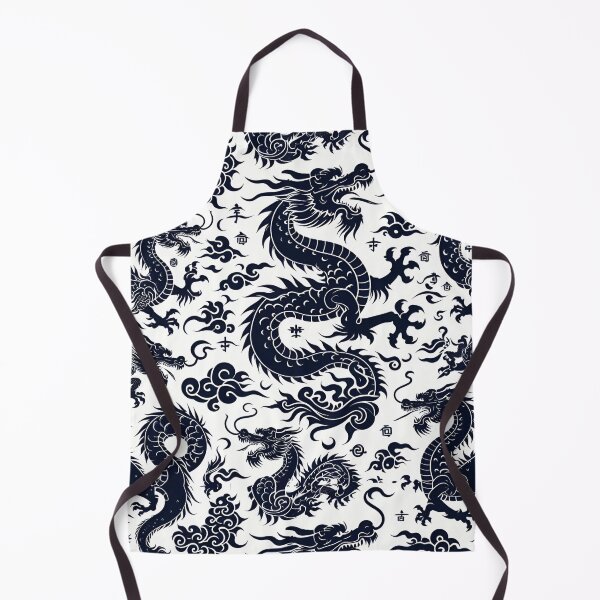 Item preview, Chinese Dragon Black White Pattern designed and sold by Jcat7.