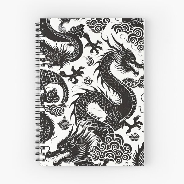 Item preview, Chinese Dragon Black White Pattern designed and sold by Jcat7.