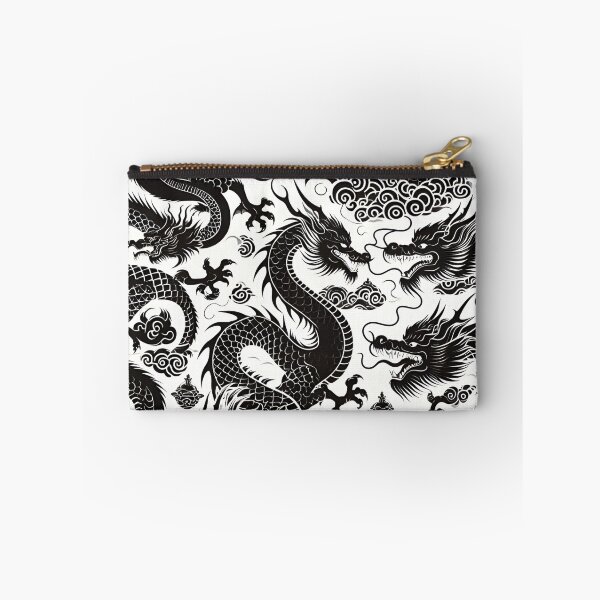 Item preview, Chinese Dragon Black White Pattern designed and sold by Jcat7.