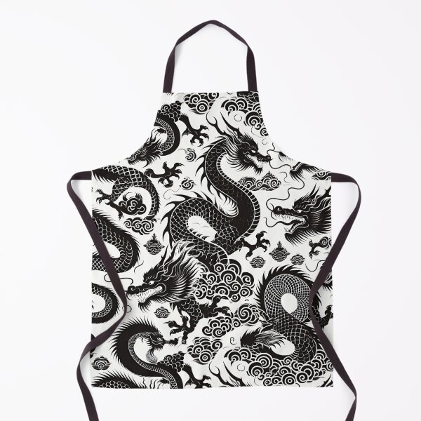 Item preview, Chinese Dragon Black White Pattern designed and sold by Jcat7.