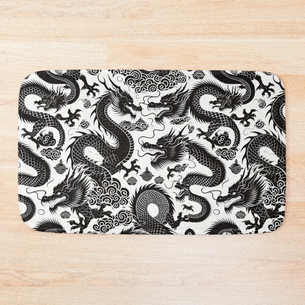 Item preview, Chinese Dragon Black White Pattern designed and sold by Jcat7.