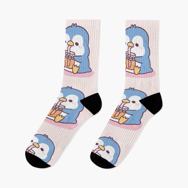 Item preview, Cute Blue Penguin Keep Cool With Fan And Cold Drink designed and sold by rustydoodle.