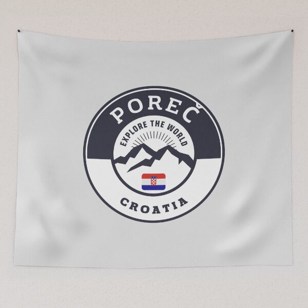 Item preview, Poreč Croatia Black and White Crest designed and sold by World Designs.