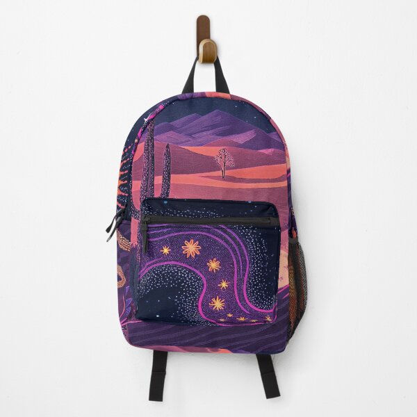 Item preview, Psychedelic Desert Nights – Cosmic Cactus & Star Snake Landscape designed and sold by Artsprint941.