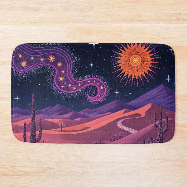 Item preview, Psychedelic Desert Nights – Cosmic Cactus & Star Snake Landscape designed and sold by Artsprint941.