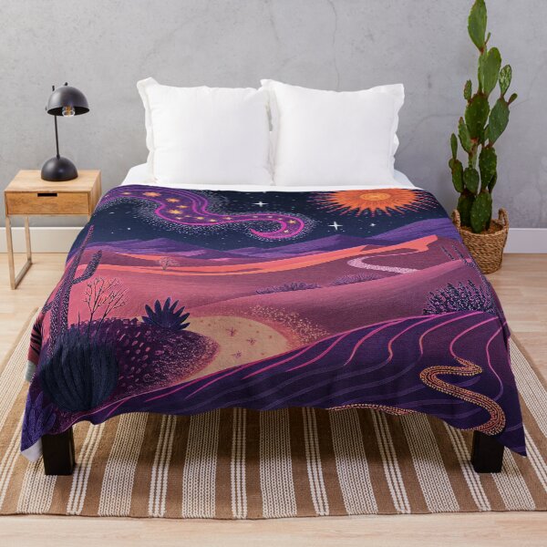 Item preview, Psychedelic Desert Nights – Cosmic Cactus & Star Snake Landscape designed and sold by Artsprint941.