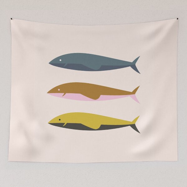 Item preview, Minimalist Fish Trio – Modern Scandinavian Ocean Art designed and sold by Lala and Jull.