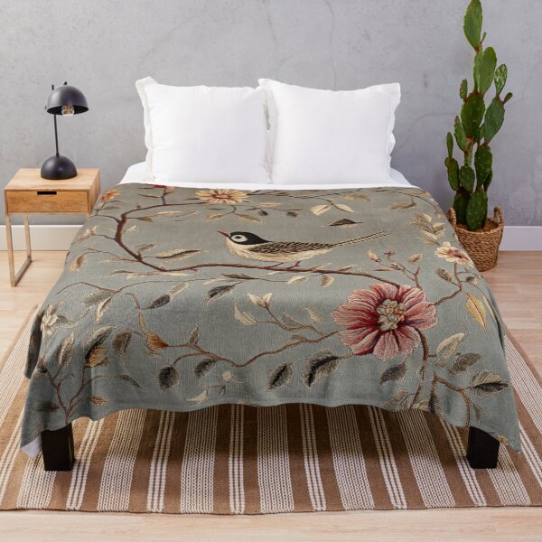 Item preview, Silk Flowers Bird Carpet designed and sold by GrinGalore.
