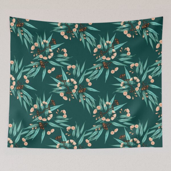 Item preview, Eucalyptus Deep Green, Peach, Duckegg Blue designed and sold by ThistleandFox.