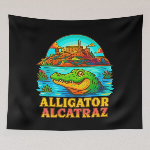 Aperçu de l'œuvre Parodie de l'alligator d'Alcatraz | Everglades de Floride créée et vendue par SteveAllentc.