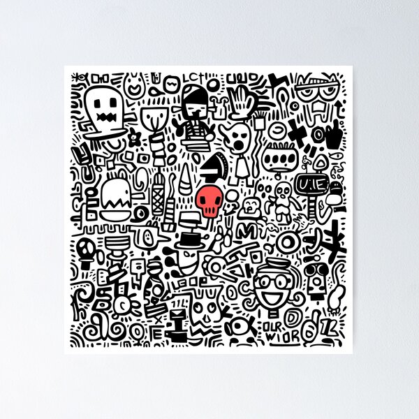 Item preview, Crimson Doodle Skull designed and sold by PixelsLuxe.