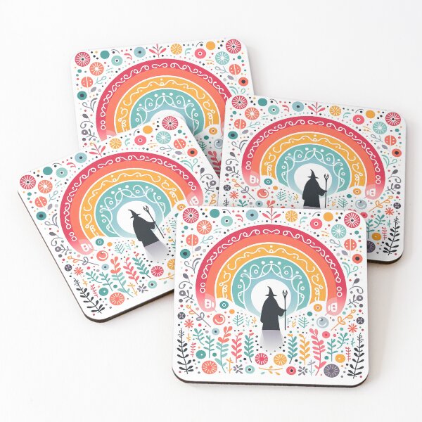 Item preview, Peaceful Winter Wizard Rainbow - Scandinavian Folk Art by heidiannemorris © designed and sold by FOLK ART FUSION by heidiannemorris.
