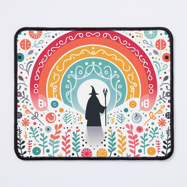 Item preview, Peaceful Winter Wizard Rainbow - Scandinavian Folk Art by heidiannemorris © designed and sold by FOLK ART FUSION by heidiannemorris.