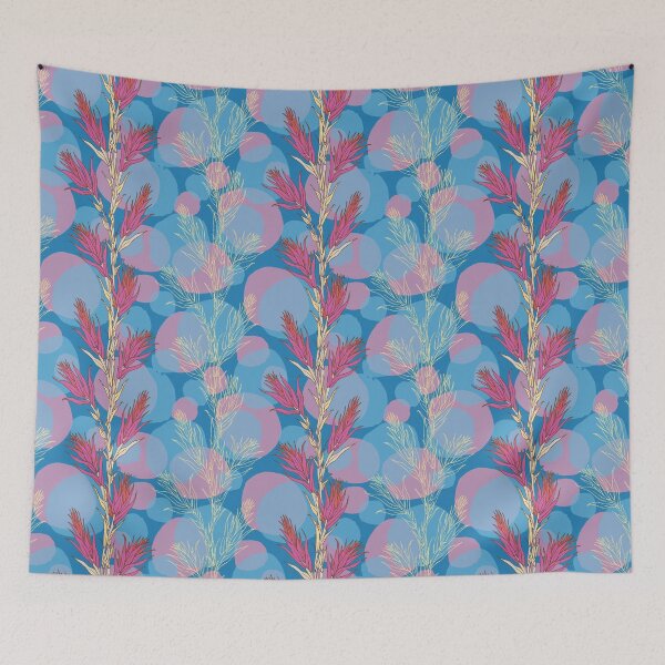 Item preview, Maximalist Botanical Circles in Aqua designed and sold by lottibrown.