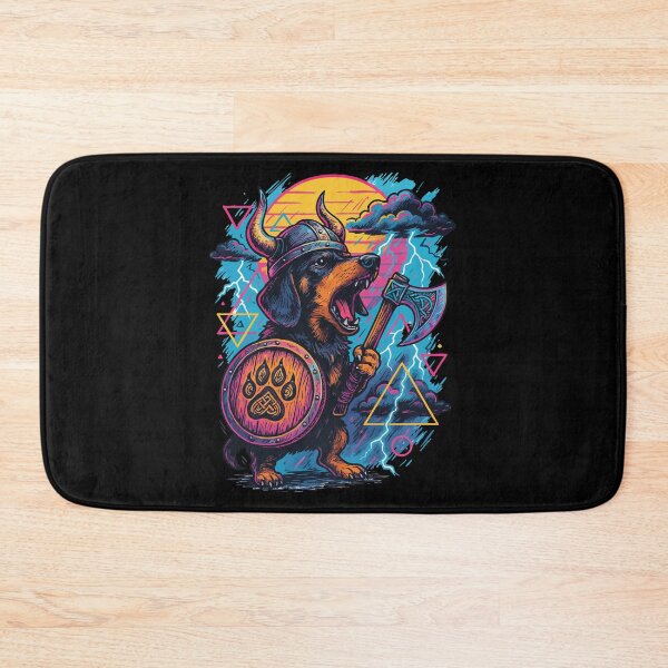 Item preview, Dachshund Dog Valhalla Norse Retro designed and sold by TomFrontierArt.