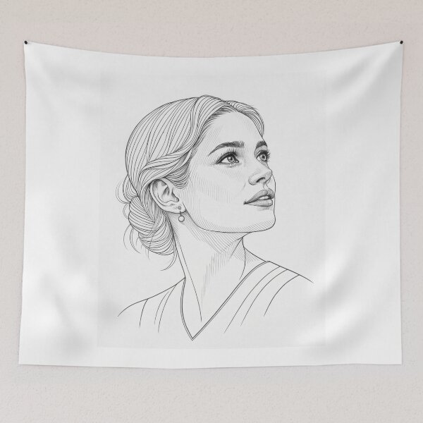 Item preview, Shirin David – Minimalist Line Art Portrait designed and sold by Har-vee.