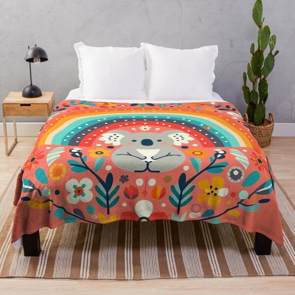 Item preview, Cute Summer Koala with Rainbow - Scandinavian Folk Art by heidiannemorris © designed and sold by FOLK ART FUSION by heidiannemorris.