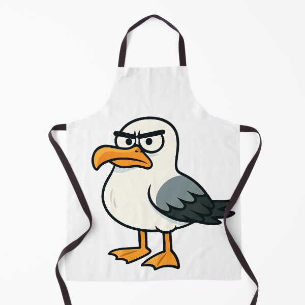 Item preview, Grumpy Cartoon Seagull – Funny Seaside Bird Caricature Illustration designed and sold by Hit the Wall.
