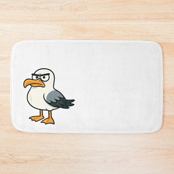 Item preview, Grumpy Cartoon Seagull – Funny Seaside Bird Caricature Illustration designed and sold by Hit the Wall.