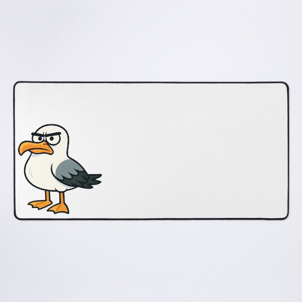 Item preview, Grumpy Cartoon Seagull – Funny Seaside Bird Caricature Illustration designed and sold by Hit the Wall.