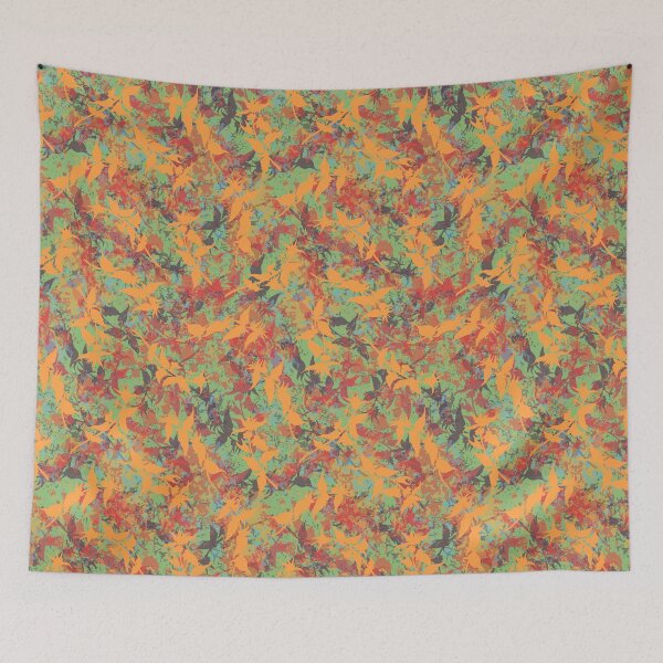 Item preview, Textural Orange, Red and Green Leaf Pattern designed and sold by lottibrown.