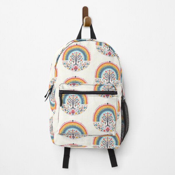 Item preview, Colorful Summer Tree of Life with Lanterns - Scandinavian Folk Art by heidiannemorris © designed and sold by FOLK ART FUSION by heidiannemorris.