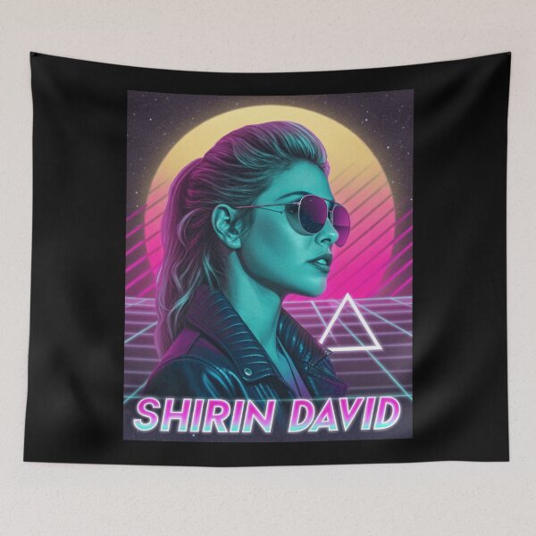 Item preview, Shirin David – Vaporwave Neon Retro Portrait designed and sold by Har-vee.