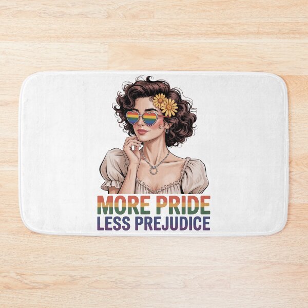 Item preview, More Pride, Less Prejudice – Floral Retro LGBTQ+ Empowerment Art designed and sold by JayceTucker89.