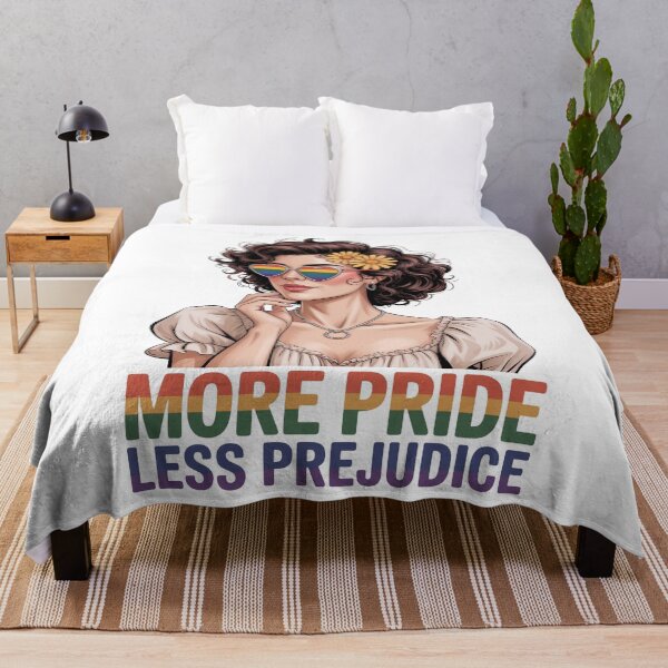 Item preview, More Pride, Less Prejudice – Floral Retro LGBTQ+ Empowerment Art designed and sold by JayceTucker89.