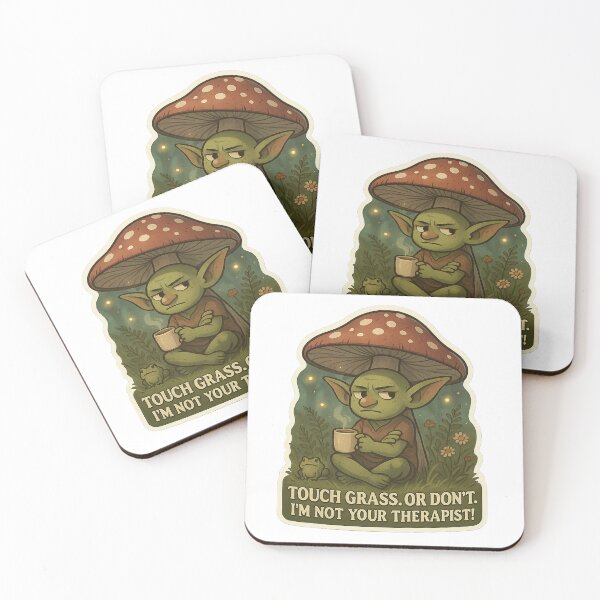 Item preview, Sassy Mushroom Goblin – “Touch Grass. Or Don’t.” designed and sold by gorff.