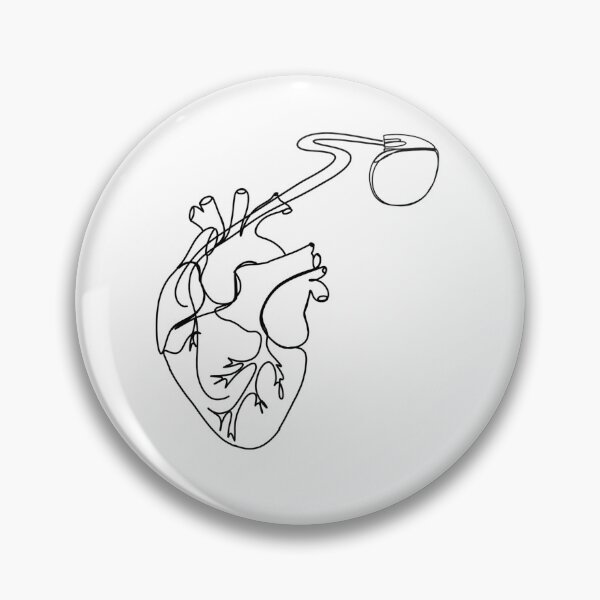 Item preview, Pacemaker ICD Anatomical Heart Line Art designed and sold by addtotaste.