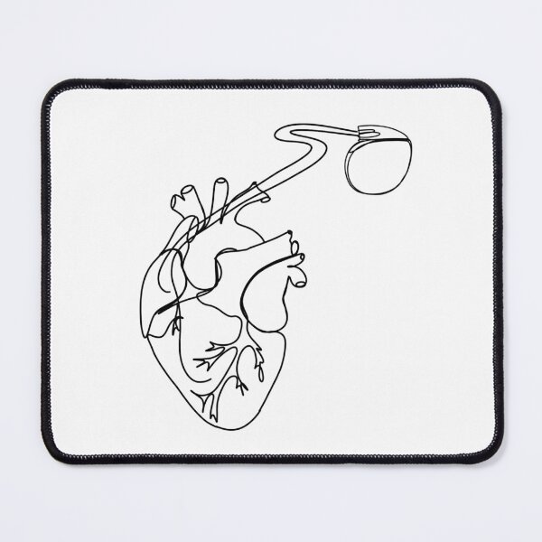 Item preview, Pacemaker ICD Anatomical Heart Line Art designed and sold by addtotaste.