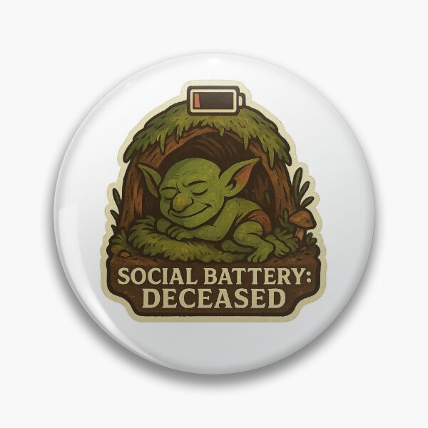 Item preview, Cozy Forest Goblin - "Social Battery: Deceased" designed and sold by gorff.