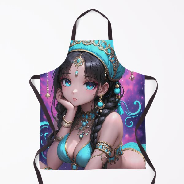 Item preview, Anime Girl Mystical Turquoise Gold Cosmic Starlight Adorns Celestial Huntress designed and sold by odcpappels.